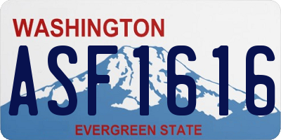WA license plate ASF1616