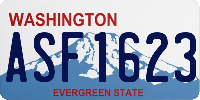 WA license plate ASF1623