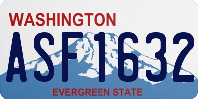 WA license plate ASF1632