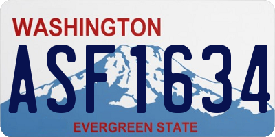 WA license plate ASF1634