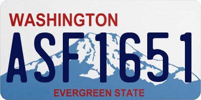 WA license plate ASF1651