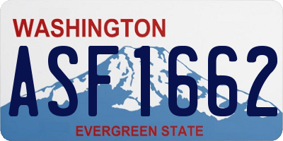 WA license plate ASF1662