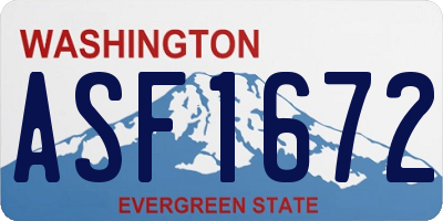 WA license plate ASF1672