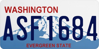 WA license plate ASF1684