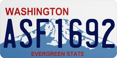 WA license plate ASF1692