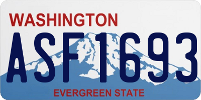 WA license plate ASF1693