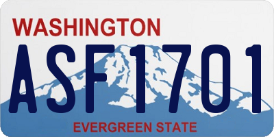 WA license plate ASF1701