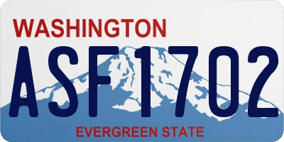 WA license plate ASF1702