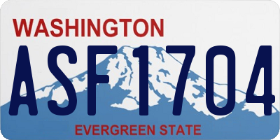 WA license plate ASF1704