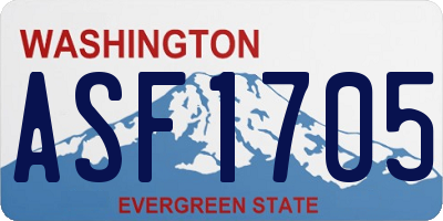 WA license plate ASF1705