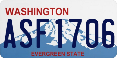 WA license plate ASF1706