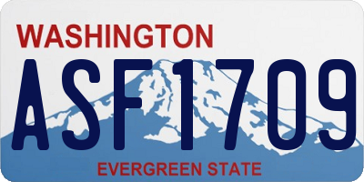 WA license plate ASF1709
