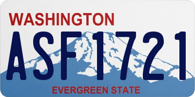 WA license plate ASF1721