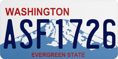 WA license plate ASF1726