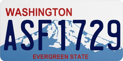 WA license plate ASF1729
