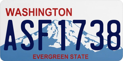 WA license plate ASF1738