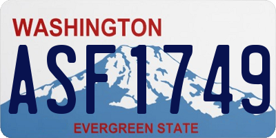 WA license plate ASF1749