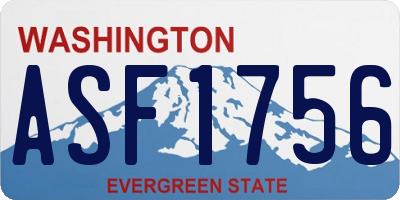 WA license plate ASF1756