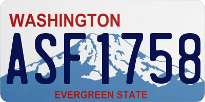 WA license plate ASF1758