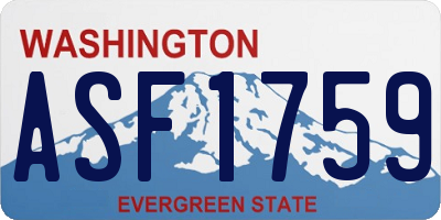WA license plate ASF1759