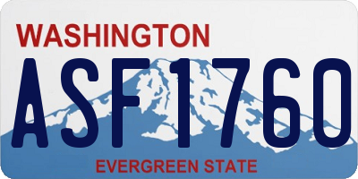 WA license plate ASF1760