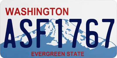 WA license plate ASF1767