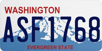 WA license plate ASF1768