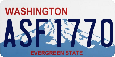 WA license plate ASF1770