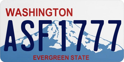 WA license plate ASF1777