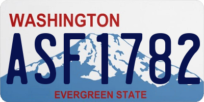 WA license plate ASF1782
