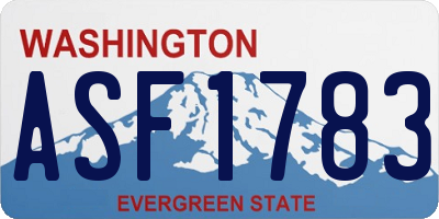 WA license plate ASF1783