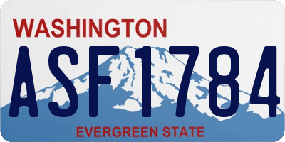 WA license plate ASF1784