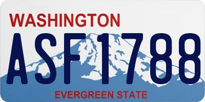 WA license plate ASF1788