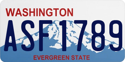 WA license plate ASF1789