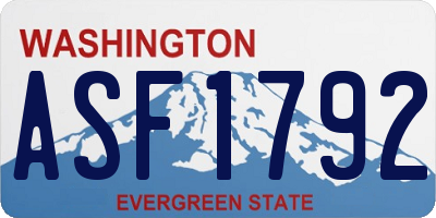 WA license plate ASF1792