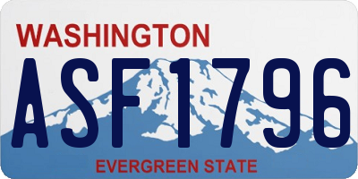 WA license plate ASF1796