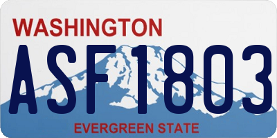 WA license plate ASF1803