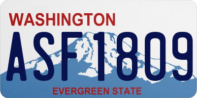 WA license plate ASF1809