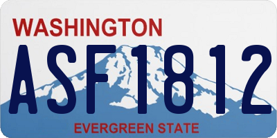 WA license plate ASF1812