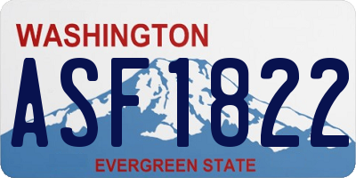 WA license plate ASF1822