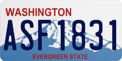 WA license plate ASF1831