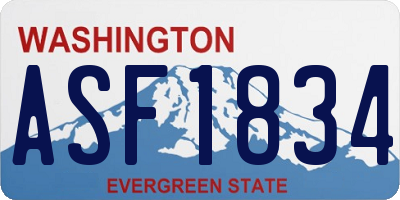 WA license plate ASF1834