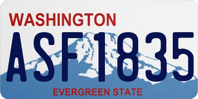 WA license plate ASF1835