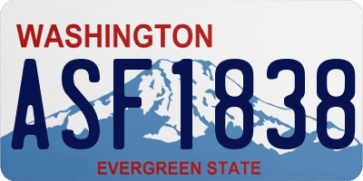WA license plate ASF1838