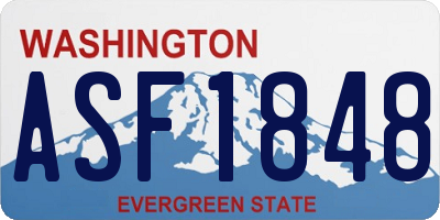 WA license plate ASF1848
