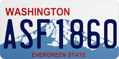 WA license plate ASF1860