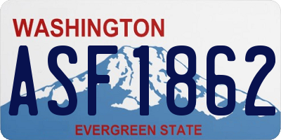 WA license plate ASF1862