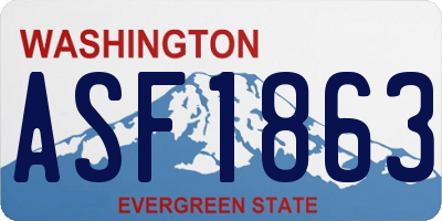 WA license plate ASF1863