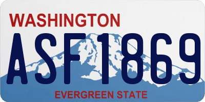WA license plate ASF1869