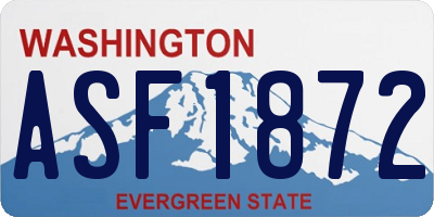 WA license plate ASF1872